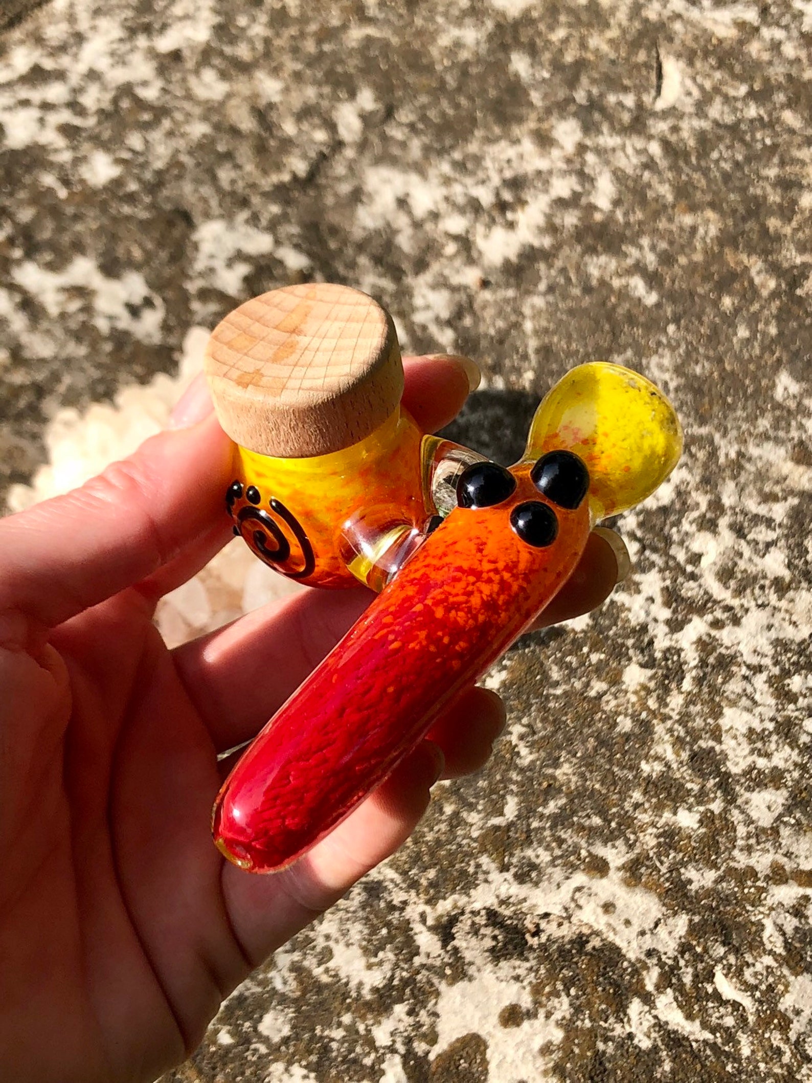 Glass Chillum with Jar Glass Smoking Pipe with Stash Jar Etsy