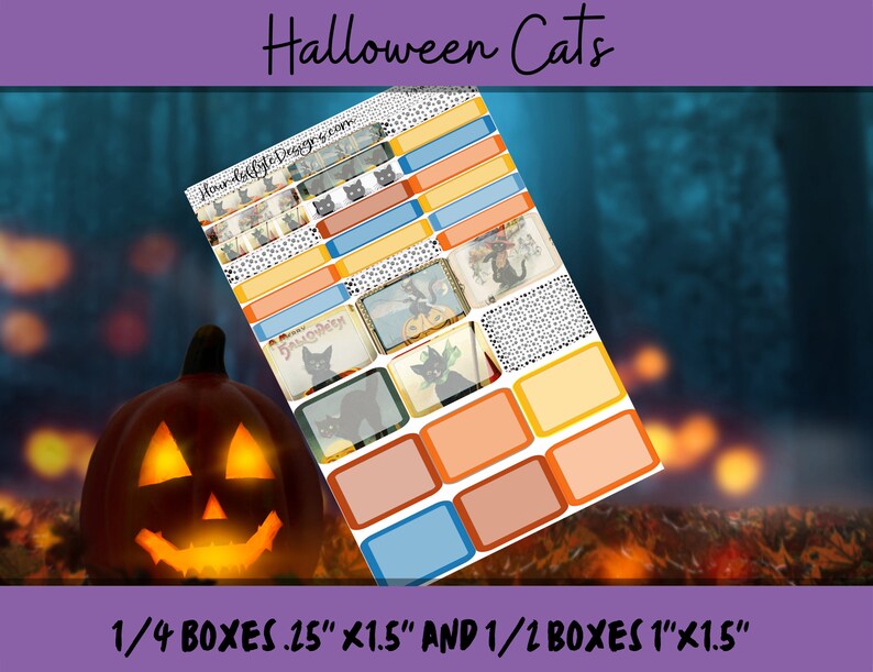 Planner Stickers - Halloween Cats - Etsy