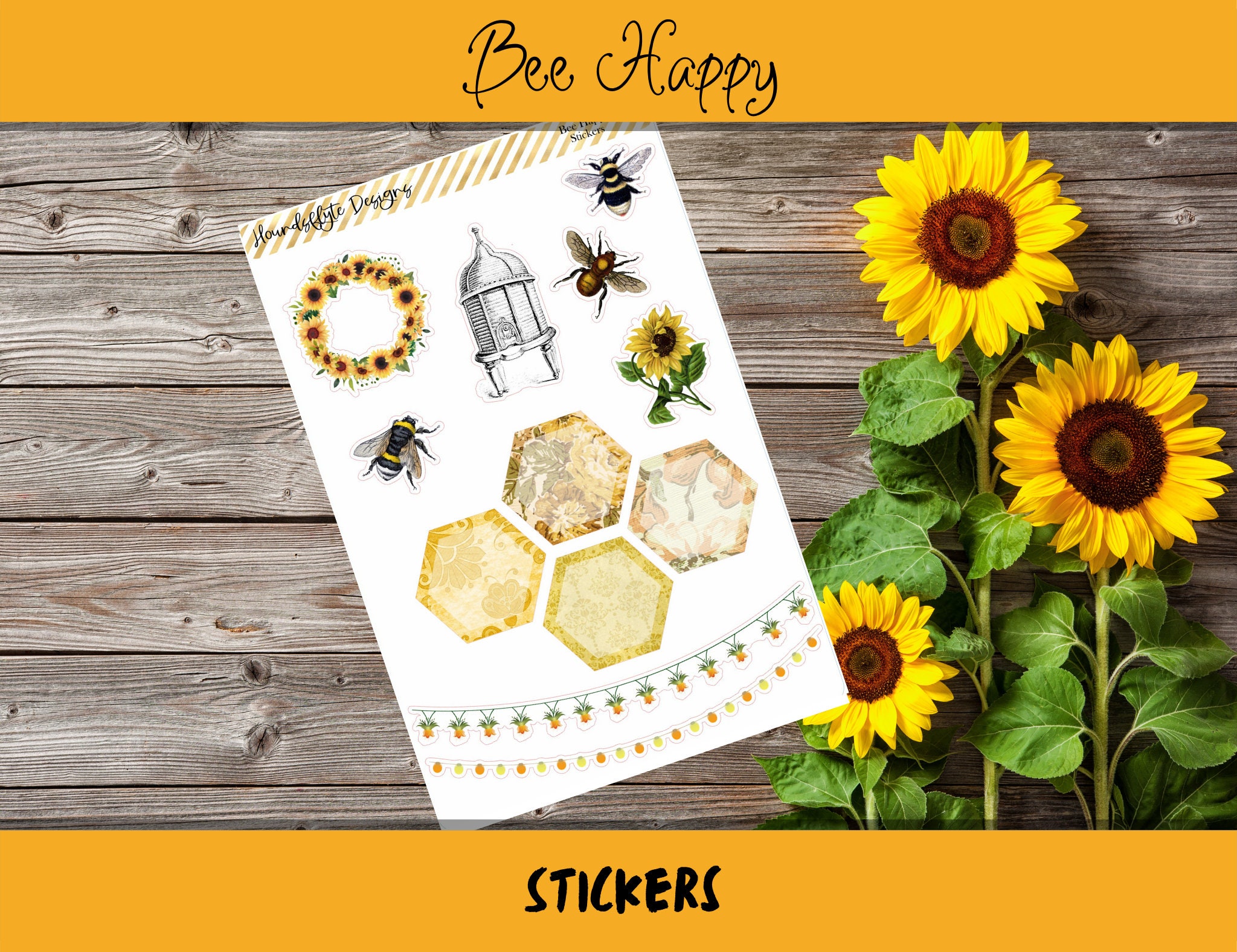 Planner Stickers - Bee Happy - Etsy
