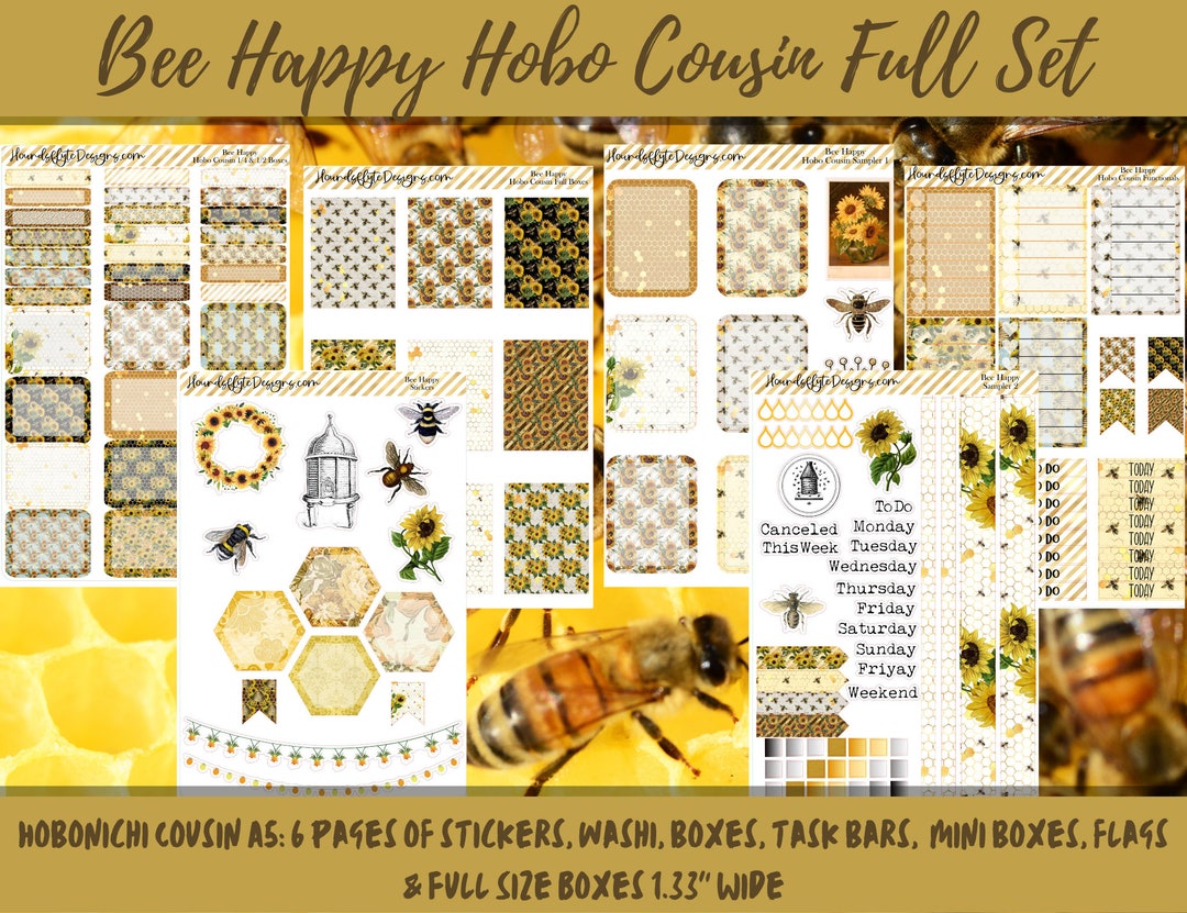 Planner Stickers - Bee Happy Hobonichi Cousin - Etsy