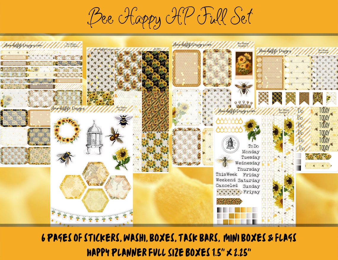 Planner Stickers - Bee Happy - Etsy