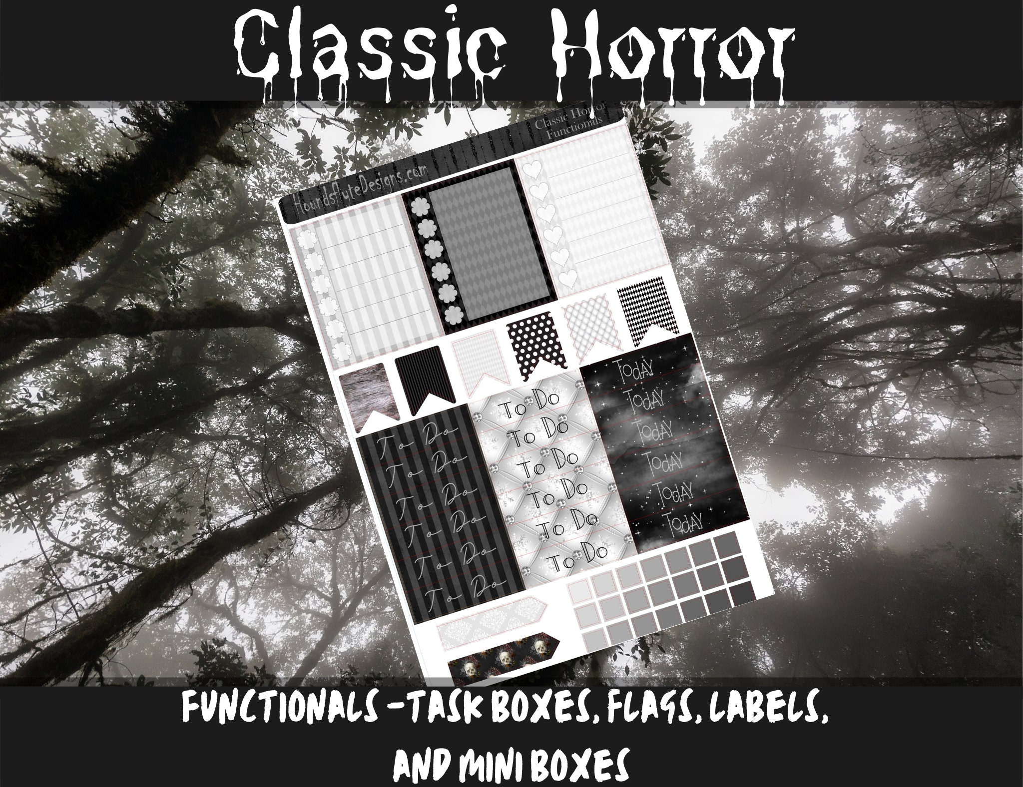 Planner Stickers Classic Horror | Etsy