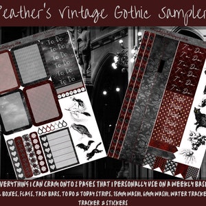 Planner Stickers - Heather&#39;s Vintage Gothic Sampler