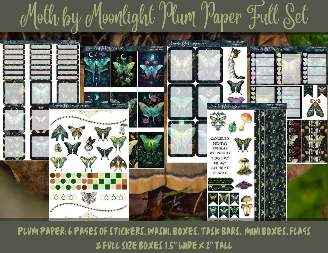 Planner Stickers - Moth by Moonlight Plum Paper - Etsy