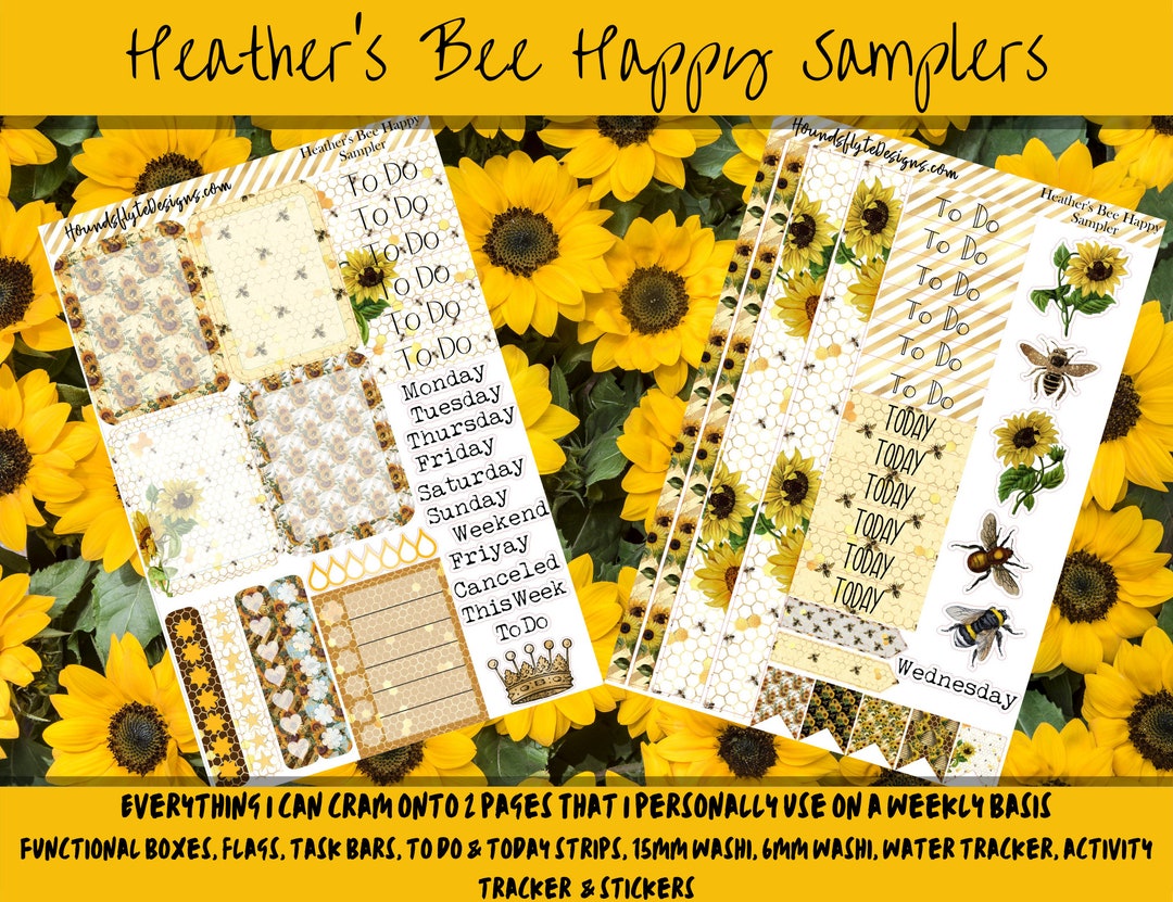 Planner Stickers - Heather's Bee Happy Sampler - Etsy