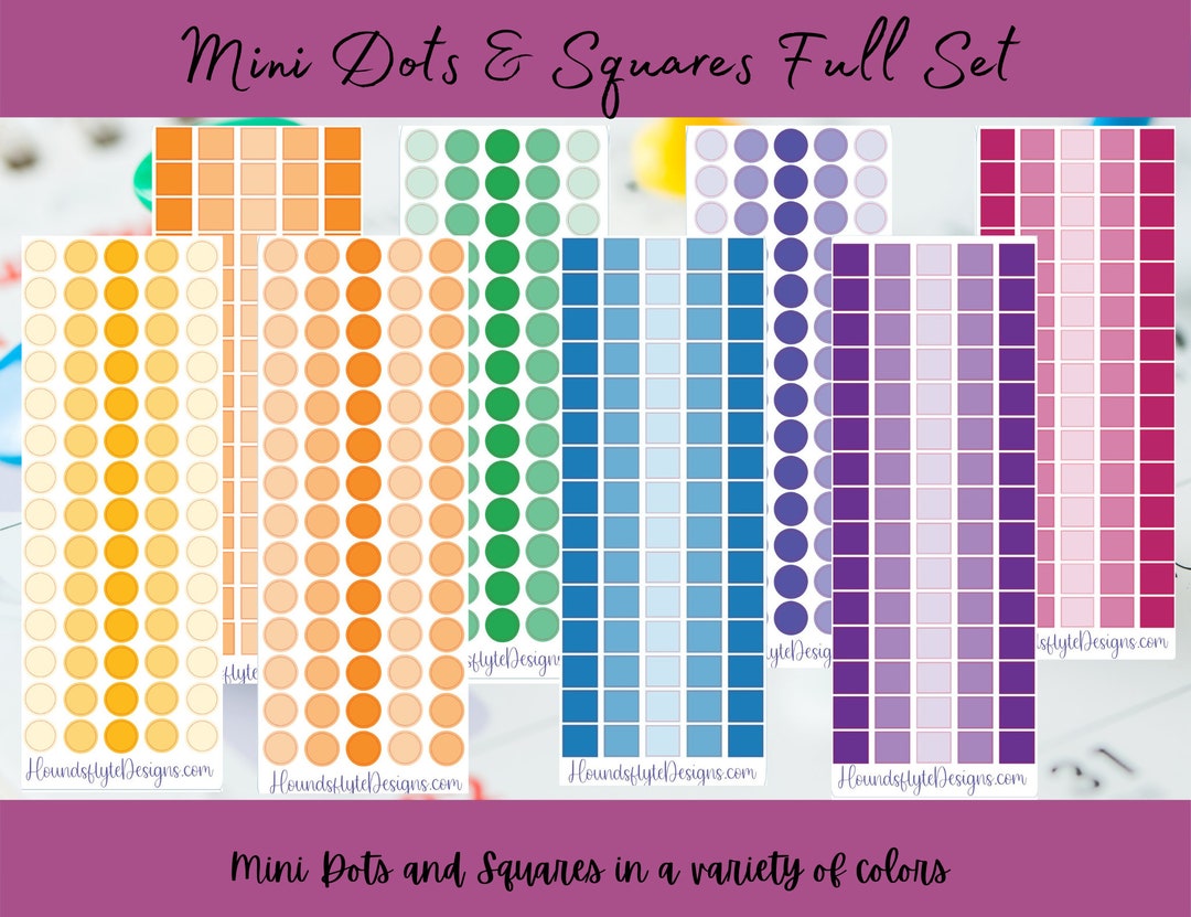 Planner Stickers - Mini Dots & Squares - Etsy