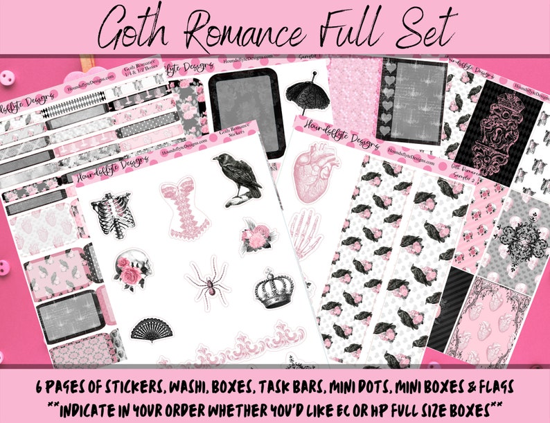 Planner Stickers Goth Romance - Etsy