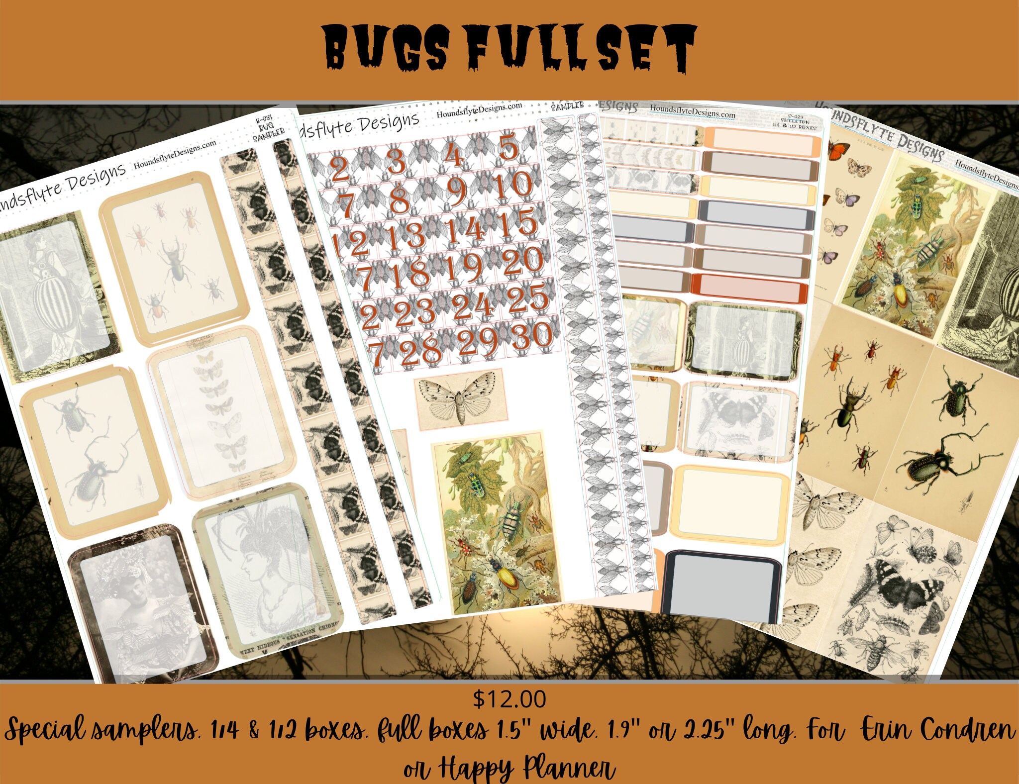 Planner Stickers Bugs | Etsy