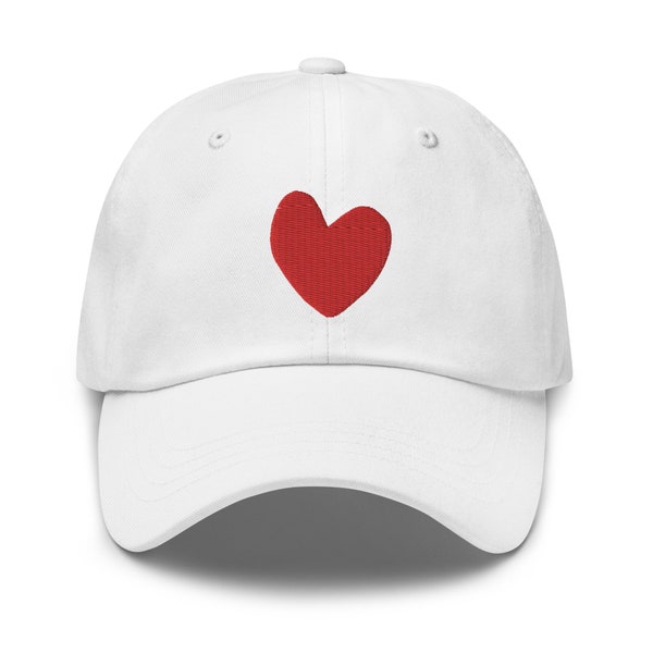 Heart Baseball Hat, Embroidered Dad Hat, Heart Baseball Cap, Adjustable Baseball Hat, Gift Idea
