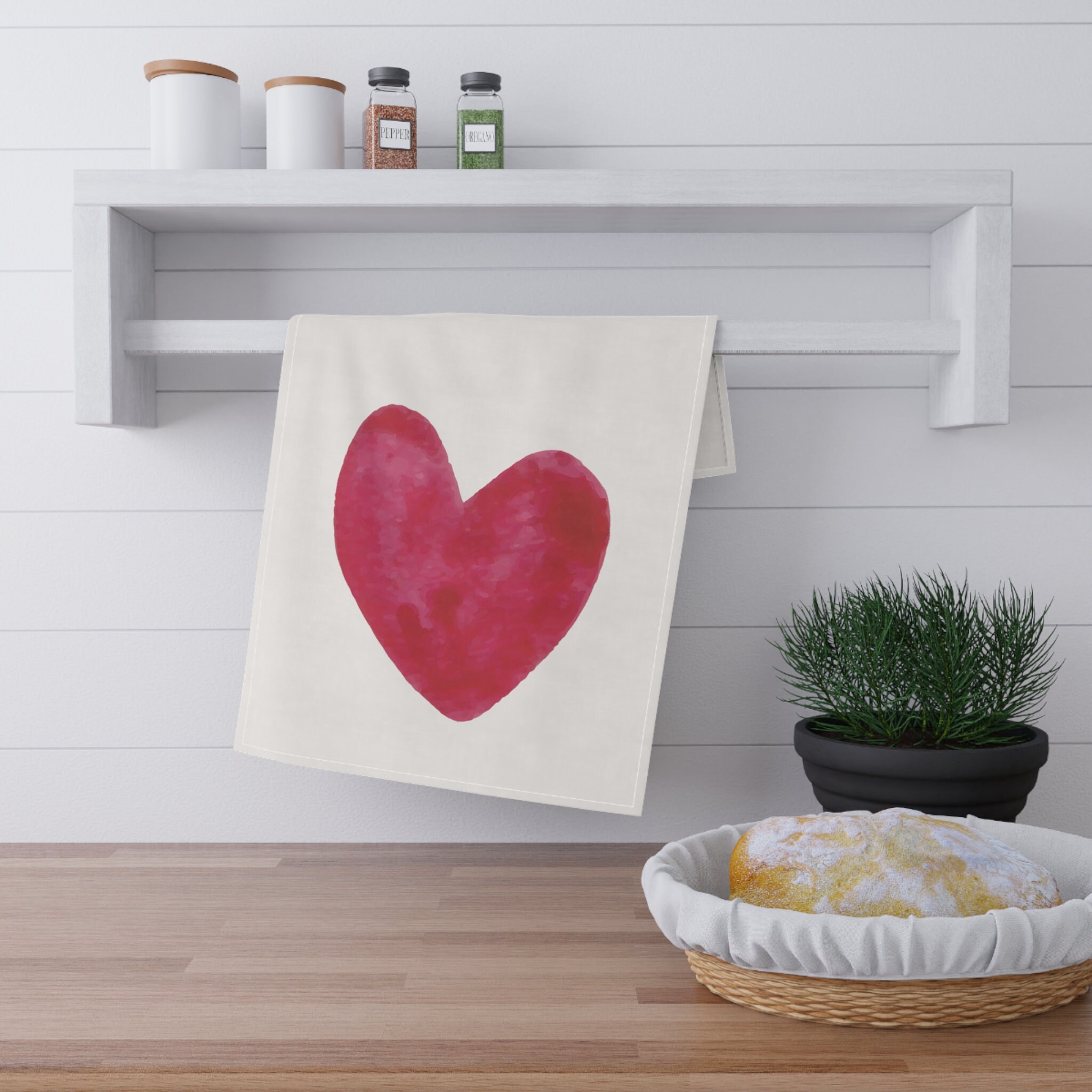 Artoid Mode Geschirrtücher 2er-Set – Love Heart Design, 42x65 Cm, Saugfähig & Weich – Für Küche, Frühling & Valentinstag-Deko