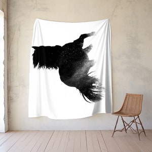 Wild Horse Plush Fleece Throw Blanket, Horse Blanket, Horse Photo Blanket, Horse Print Blanket,Equestrian Decor, Farmhouse Decor Blanket,
