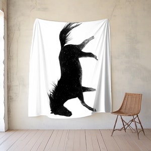 Wild Horse Plush Fleece Throw Blanket, Horse Photo Blanket, Horse Blanket, Equestrian Decor, Farmhouse Decor Fleece Blanket, Equine Gift