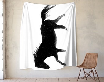 Wild Horse Plush Fleece Throw Blanket, Horse Photo Blanket, Horse Blanket, Equestrian Decor, Farmhouse Decor Fleece Blanket, Equine Gift