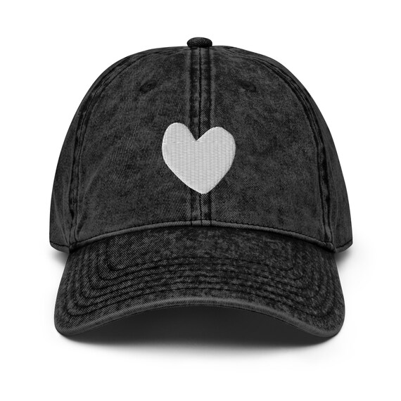 Vintage Cotton Twill Red Heart Baseball Cap, Fun Heart Dad  display picture 1