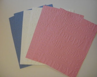 6  Embossed  Happy Birthday A2 Card Topper Card Front