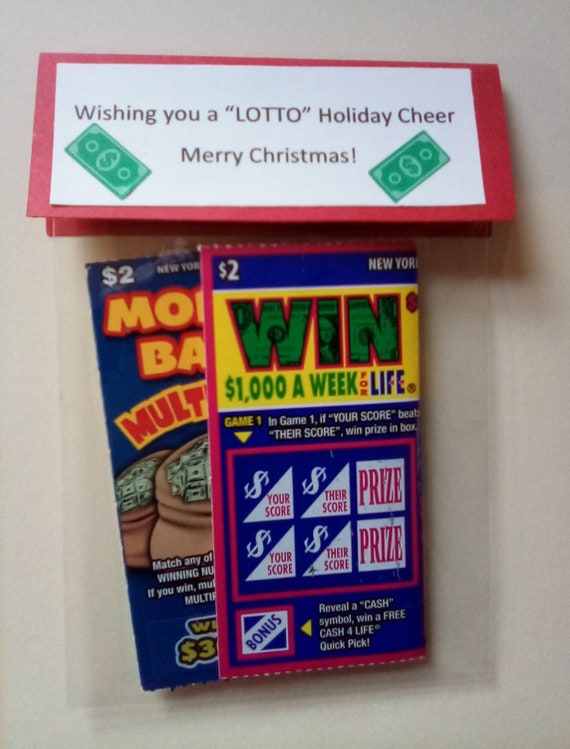 Lotto Lottery Tickets gift holder Kit DIY set of 2 Neighbor Gift Holder  Secret Santa Gift Co Worker Gift Stocking Stuffer free shipping