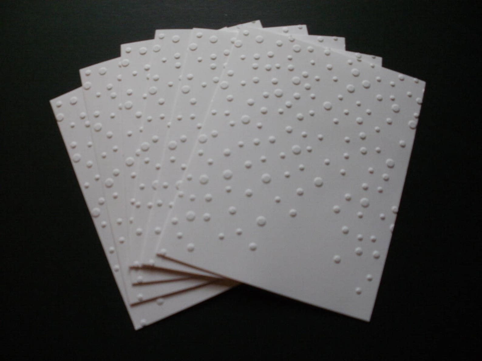 6 Snowfall White Embossed Card Stock Card Toppers Fronts Dots Etsy