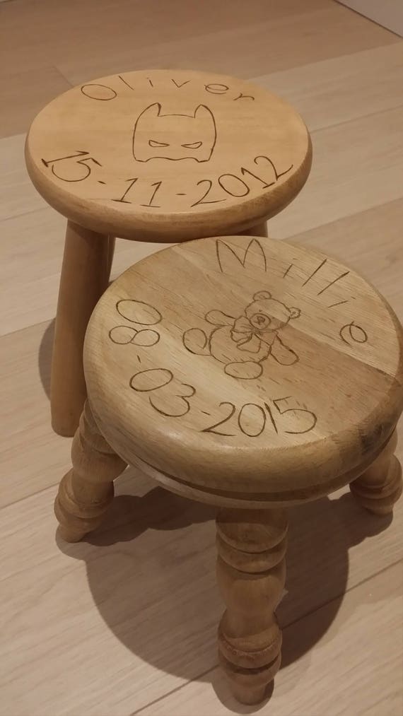 personalised wooden stool for child