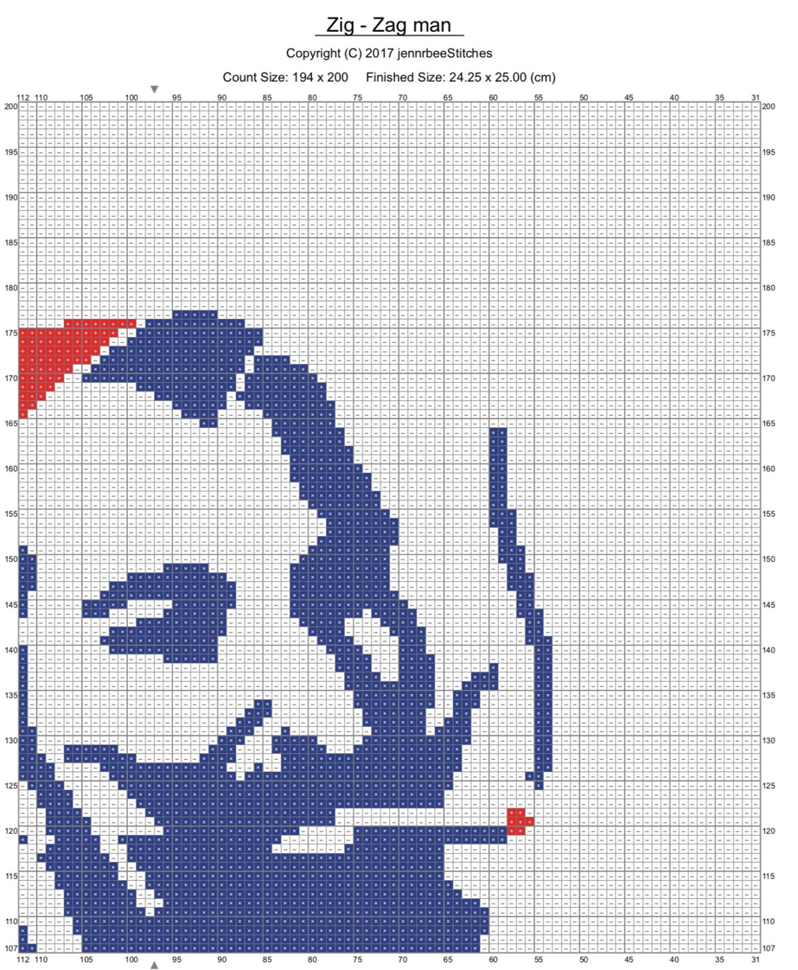 Zig-zag Man Cross Stitch Pattern - Etsy Canada