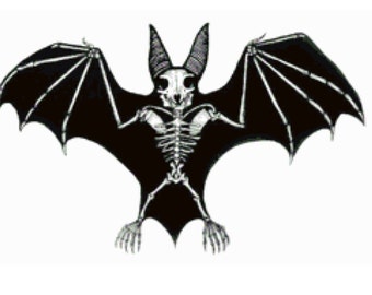 Bat Skeleton Cross Stitch Pattern