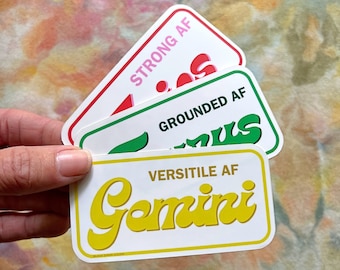 Zodiac Sign Vintage Patch Sticker -Funny/Astrology/Aries/Taurus/Gemini/Cancer/Leo/Virgo/Libra/Scorpio/Sagittarius/Capricorn/Aquarius/Pisces