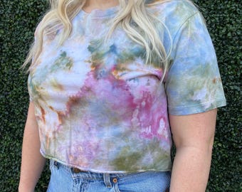 Mystery Ice Dyed crop-T-shirt voor dames