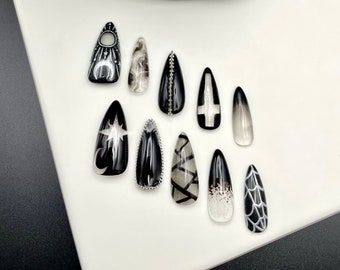 Spooky Bae Press On Nails | Luxury Nails | Handmade Set | Custom | 3D Nail Art | Almond Nails | False Nails