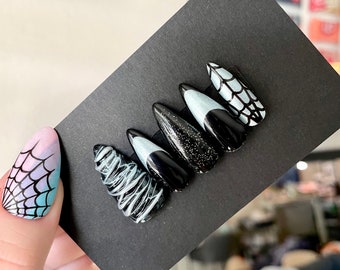 Spider Bite - Halloween 2023 Collection | Press On Nails | Luxury Nails | Handmade Set | Custom | 3D Nail Art | Almond Nails