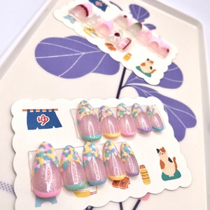 Spring-kle Press On Nails Luxury Nails Handmade Set Custom 3D Nail Art Almond Nails False Nails image 3