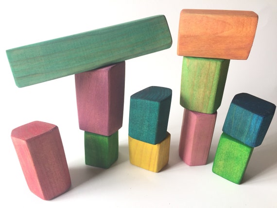 geometric wooden blocks