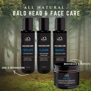 Luxury Natural Bald Head Care: Matte Scalp Moisturizer Aftershave, Shine Control Grooming for Men