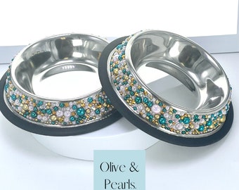 Ready To Ship Blinged Out Pet Bowls