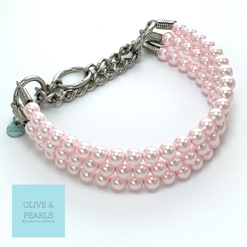 The hailey Pearl Dog Collar Beaded Dog Collar Etsy