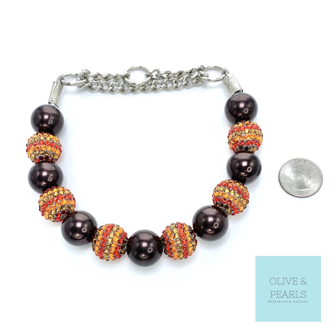 The pumpkin Pearl Bead Dog Collar Custom Dog Etsy