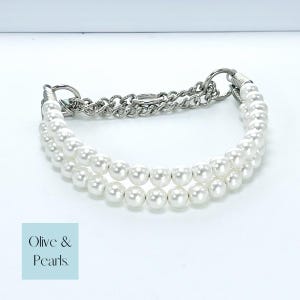 The &quot;Harper&quot; Pearl Dog Collar: Martingale Style