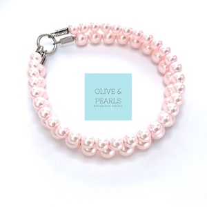 The &quot;Priscilla&quot; Pearl Bead Dog Collar, Pearl Dog Collar, Dog Pearls, Pearl Dog Necklace