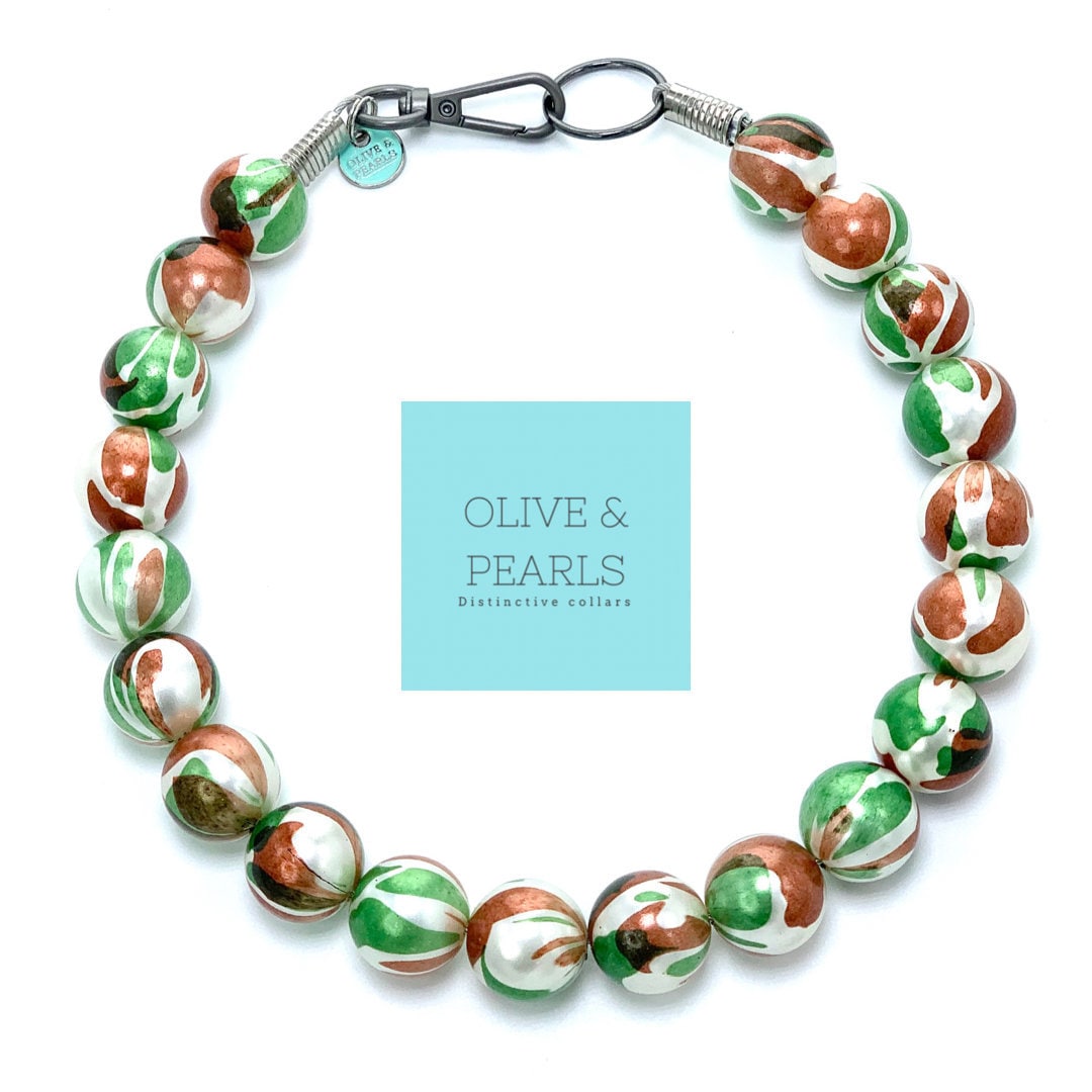 Camo Olive Gemstone Beads
