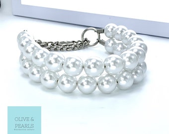 The "Jackie-O" Handmade Pearl Dog Collar: Elegant Dog Necklace