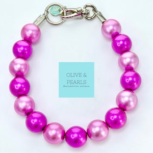 The &quot;Roxy&quot; Pearl Dog Collar: Pink Rockstar Sparkle Necklace