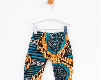 Baby/Toddler Trousers African Print Ankara - Green Orange