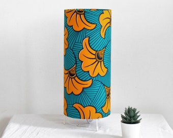 African Print Table Lamp - Teal