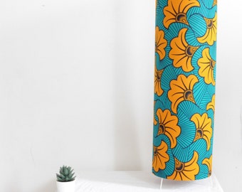 Tall African Print Floor Lamp - Teal