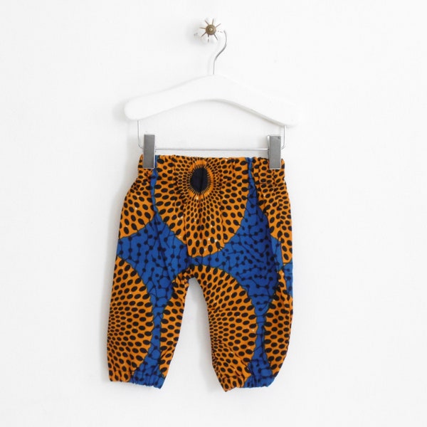 Pantalon Bébé/Bambin Imprimé Africain Ankara - Or Bleu