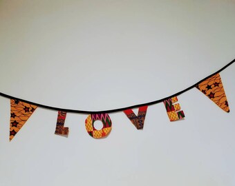 African Print Bunting Pennant Necklace