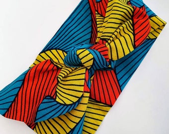 Fascia larga con stampa africana, foulard per adulti/adolescenti, fascia per capelli per bambini, foulard per bambini