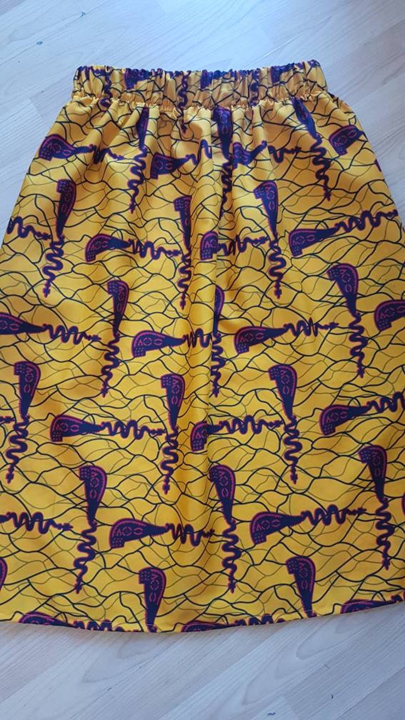 African Print Skirt Adult and Child Orange Red Skirt 0-9years Cotton Skirt Matching Wax Print Skirt