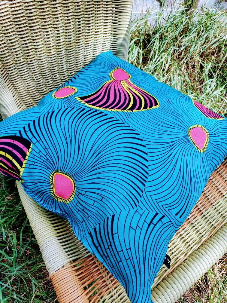 Wax Print Garden Seat Cushion Kente Print Outdoor Cushion Etsy
