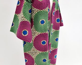 African Print Kimono Style Jacket - one size - Circle print