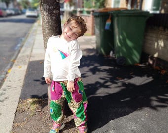 Baby/Toddler Trousers African Print Ankara - Red Green
