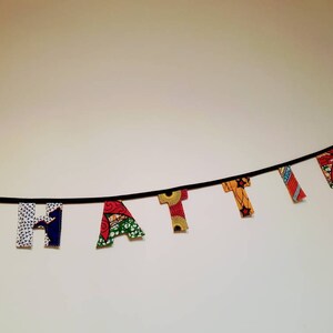 Personalised African Print Bunting, Bright and Bold Decorations image 2